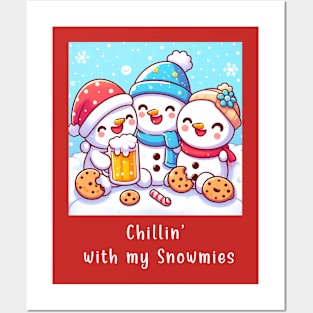 snowman christmas kawaii Posters and Art